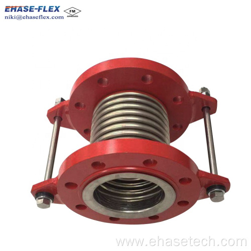 Flange connection corrugated flexible hose with couplings